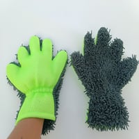 Double-sided five-finger car wash gloves