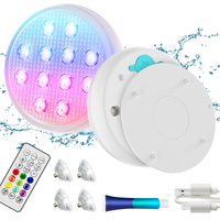 2/4 PCS - Ultra-High Brightness Rechargeable Submersible LED Lights with Remote