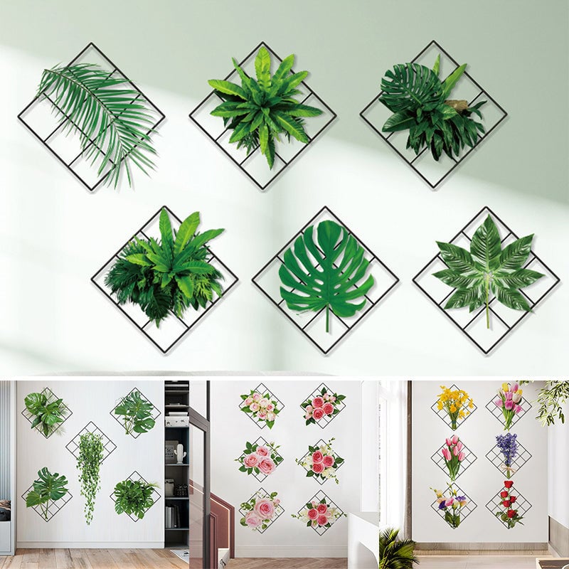 Autocollant Mural 3D Plante Verte
