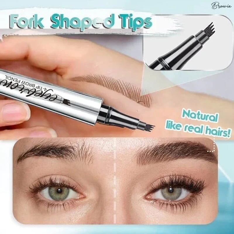 Sale - 3D Waterproof Microblading Eyebrow Pen 4 Fork Tip Tattoo Pencil