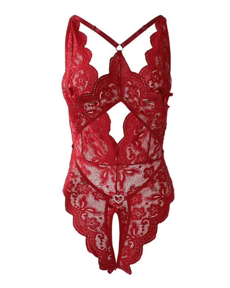 Sexet pyjamas med blonder uden skridt