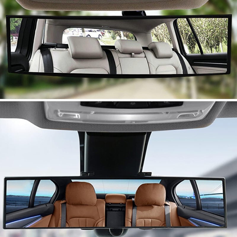 Wide-Angle Curved Rearview Mirror for Car Interior
