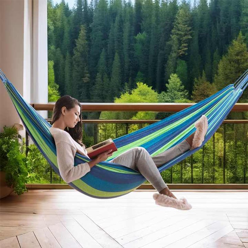 Outdoor Thick Canvas Hammock with Ropes