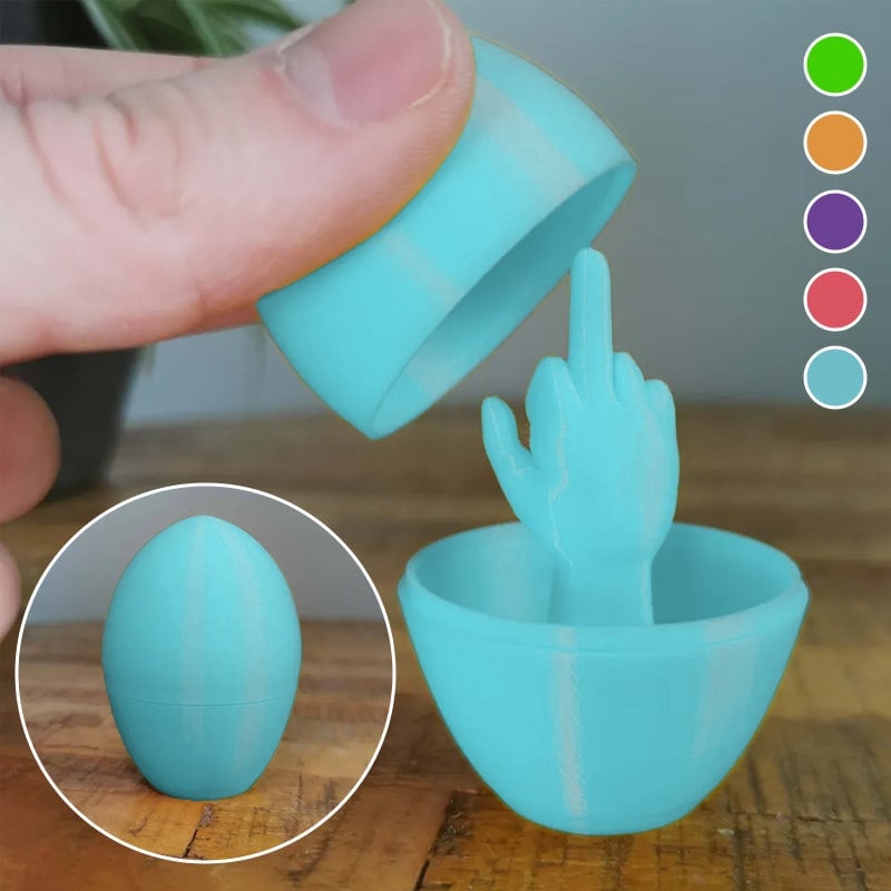 Funny 3D Printed Middle Finger Egg