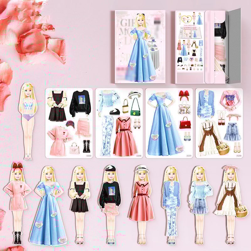👗Magnetisk pappersdocka för påklädning av prinsessa👸