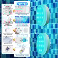 2/4 PCS - Ultra-High Brightness Rechargeable Submersible LED Lights with Remote