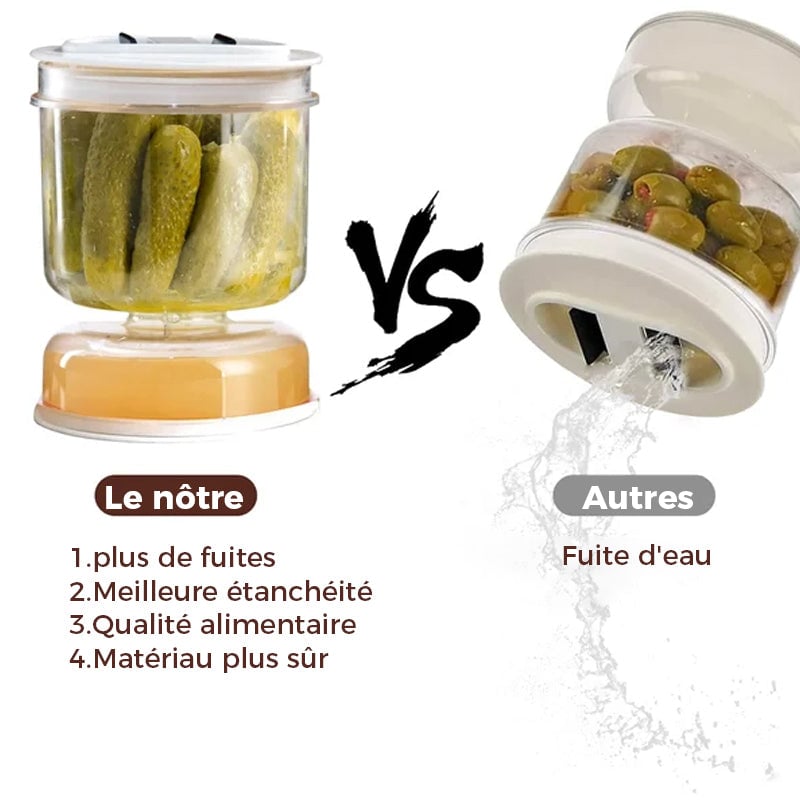 Bocal à cornichons et olives avec passoire💗