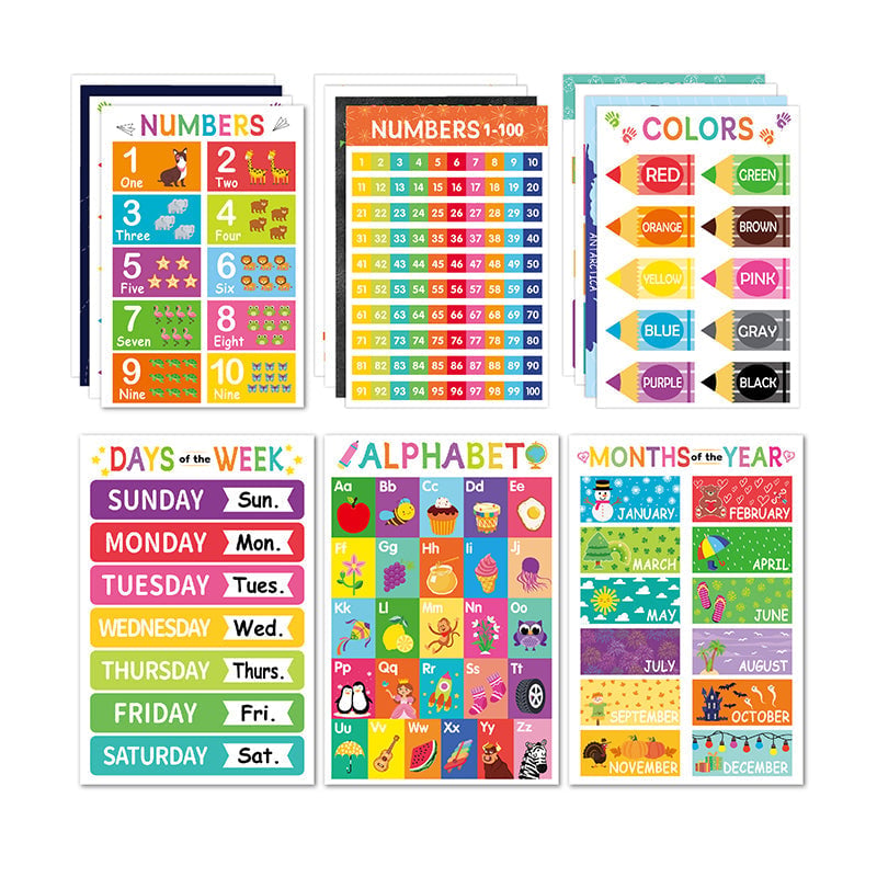 Colorful Educational Posters（16PCS/SET ）