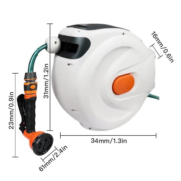 Automatic retractable hose reel + shower head