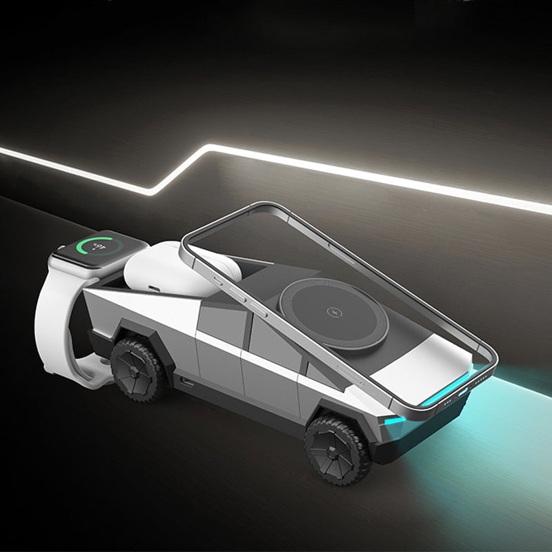 Cybertruck-Inspired 3-in-1 Multifunctional Wireless Charger