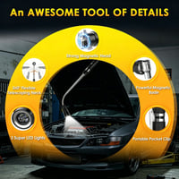 Telescoping Magnetic Flashlight with Flexible LED Pickup Tool