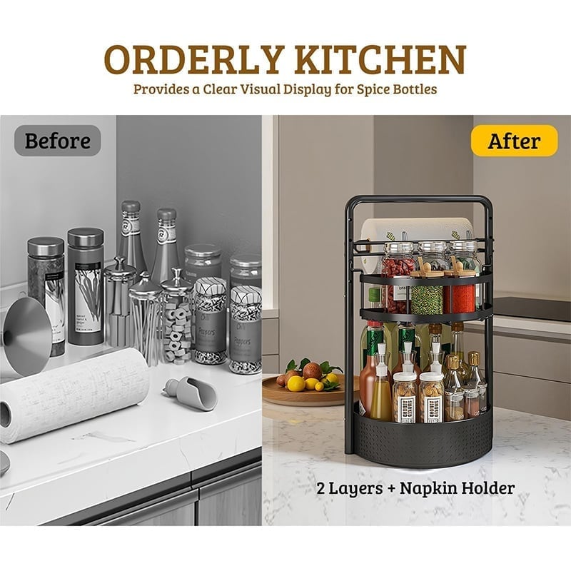 Paper Towel & Seasoning Storage Rack