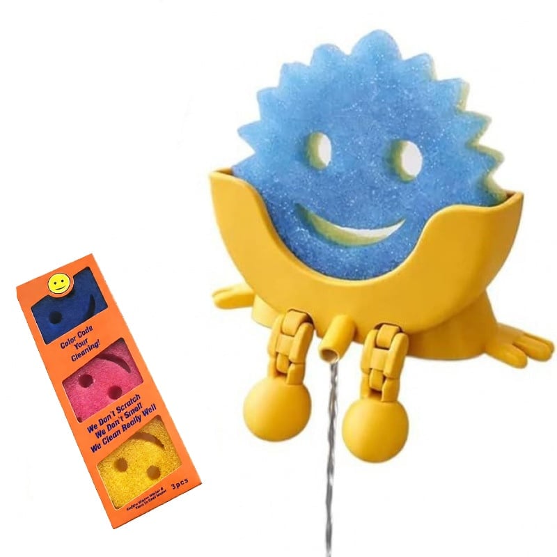 Smiley Dishwashing Sponge Holder