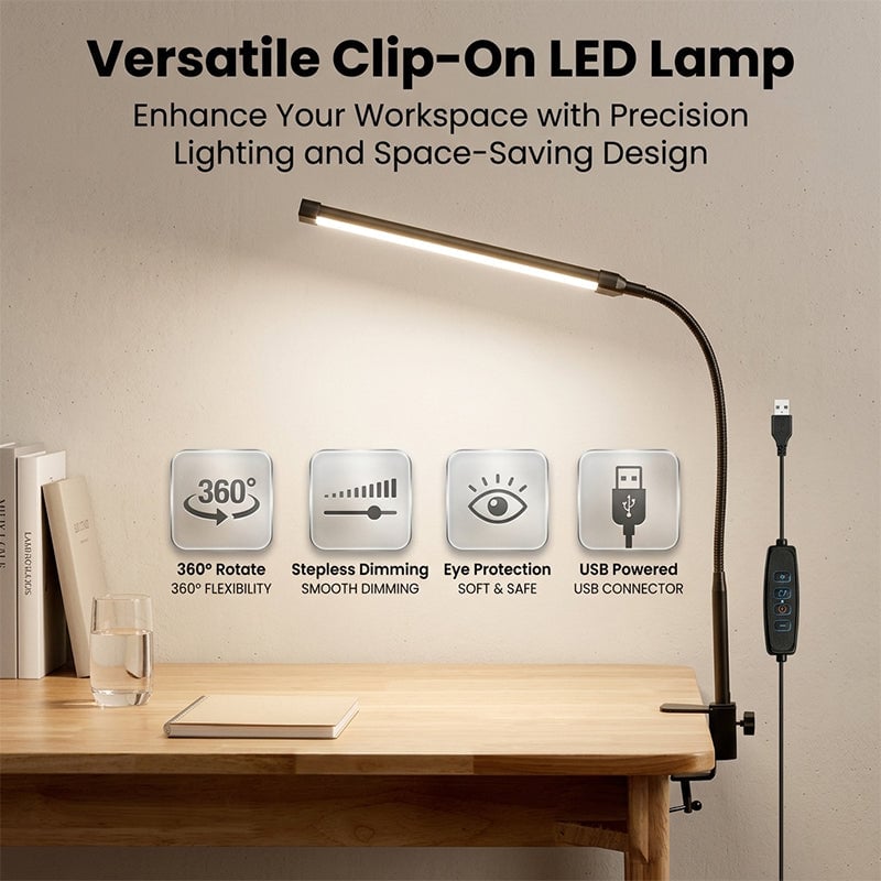 Clip-on desk lamp