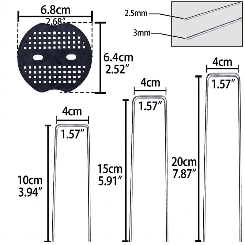 U-Shaped Ground Stake Set