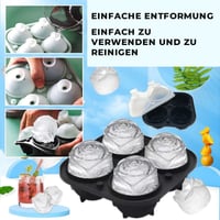 Rosen-Eiswürfelform mit 4 Fächern
