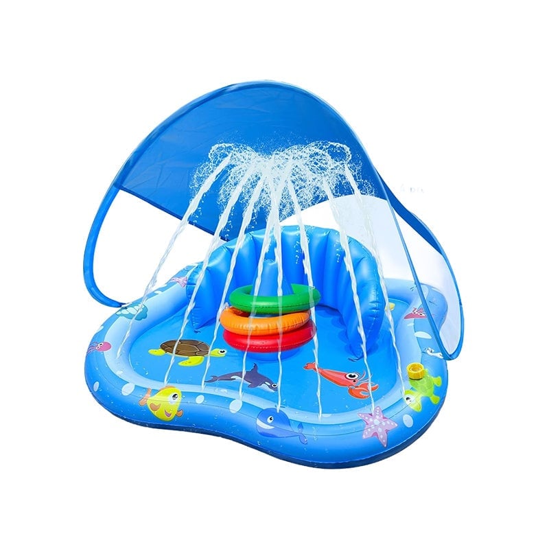 Kids Inflatable Splash Pool With Canopy