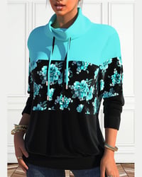 Sweatshirt med snoretræk med blomsterprint