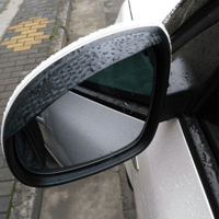 Retractable Rear-View Mirror Wiper with Layered Brush Head