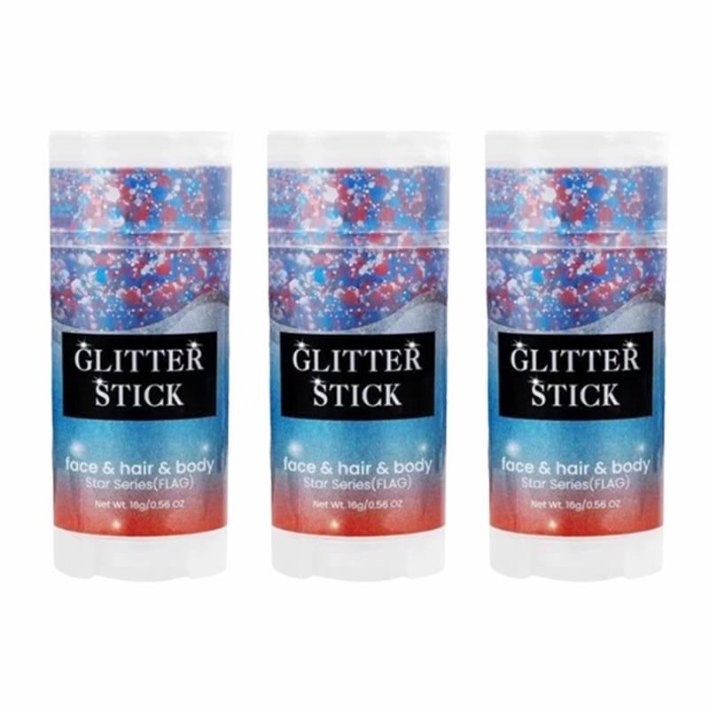 Patriotic Glitter Stick – Red, White & Blue for Hair & Body