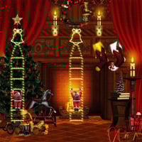 Christmas Ladder Decoration Lights With Santa Claus