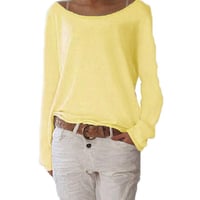 Femmes Manches Longues Pull en Tricot Casual Lâche