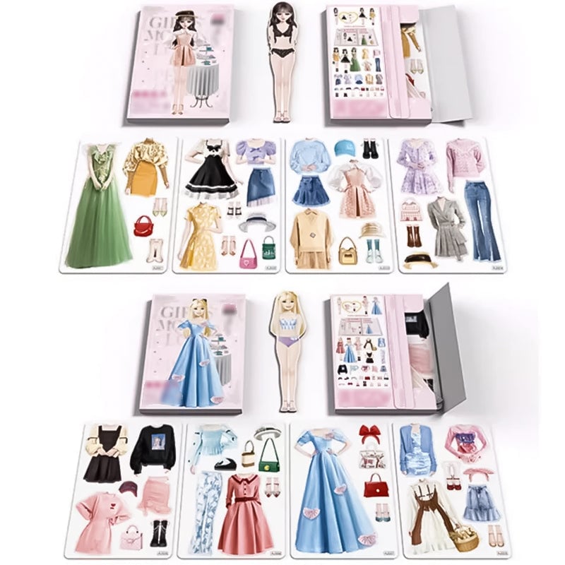 👗Magnetisk pappersdocka för påklädning av prinsessa👸
