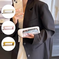 Portable Transparent Window Storage Bag (Yellow + Pink + Off White)