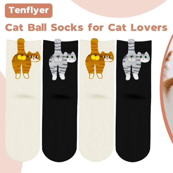 Cute Cat Socks with Balls