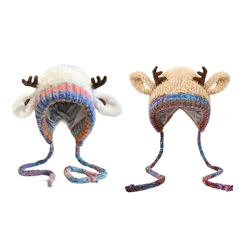 Cute Christmas Antler Beanie Hat