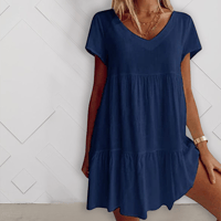 V Neck Casual Short Sleeve Dress