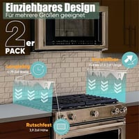 Ausziehbare Herdspaltabdeckung aus Edelstahl