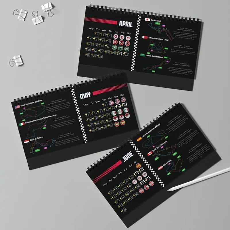 F1 2025 Desktop Calendar