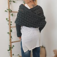 Knitted Cable Wrap For Women