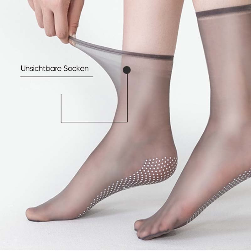 Unsichtbare, rutschfeste Kristallseidensocken für Frühling und Sommer