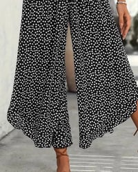 Polka Dot Loose High-Waist Wide-Leg Pants