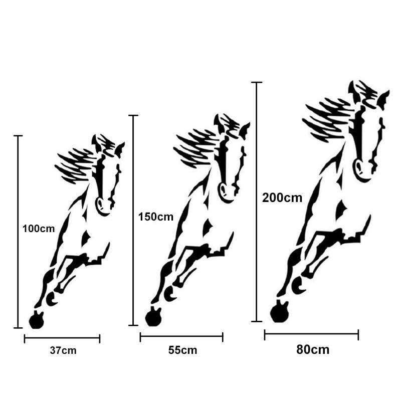 Adesivo da parete moderno in acrilico 3D con cavallo a specchio