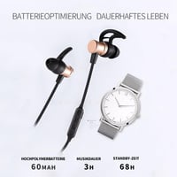 Bluetooth-Kopfhörer, Stereo-In-Ear-Ohrhörer, sicherer Sitz für Sport, Fitnessstudio, Reisen (wasserdicht, Noise Cancelling Mic)
