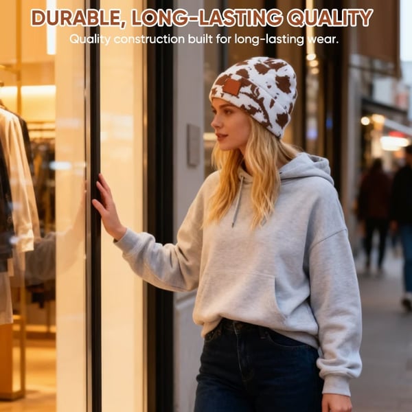 Unisex Cow Print Watch Cap