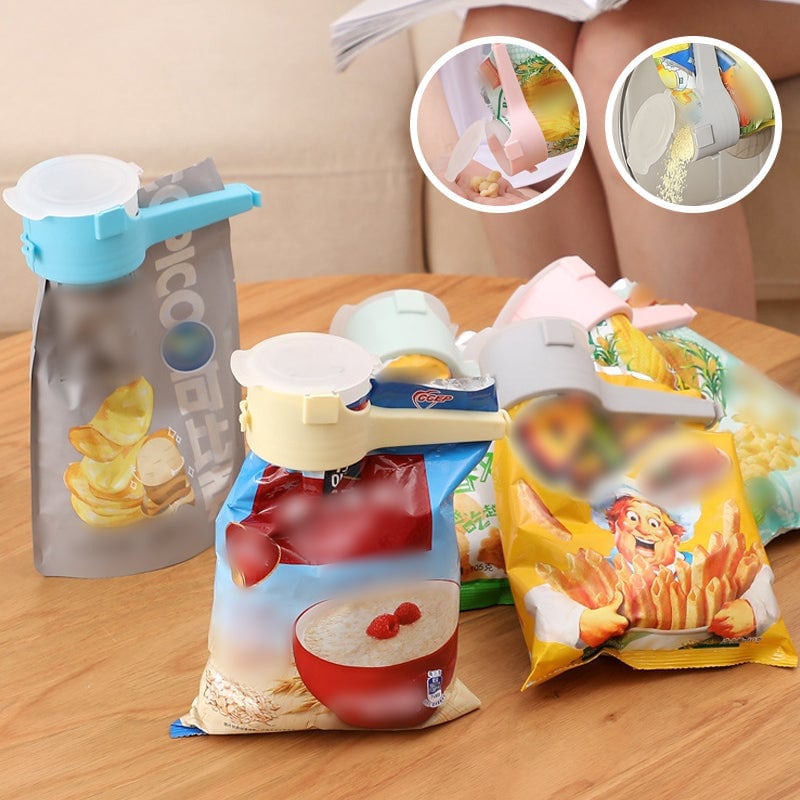 Clip di fissaggio per la conservazione degli alimenti 2 in 1