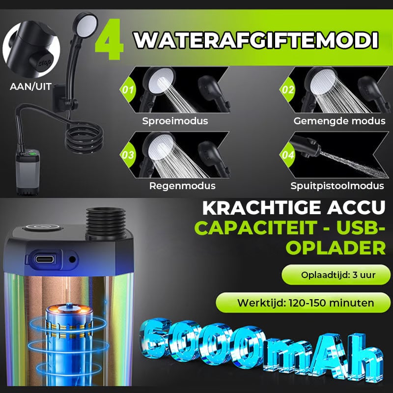 Draagbare Oplaadbare Buiten Camping Douchepomp