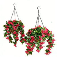 Faux Crepe Myrtle Hanging Baskets