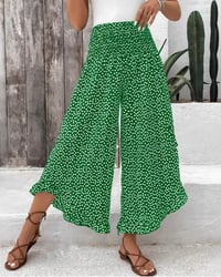 Polka Dot Loose High-Waist Wide-Leg Pants