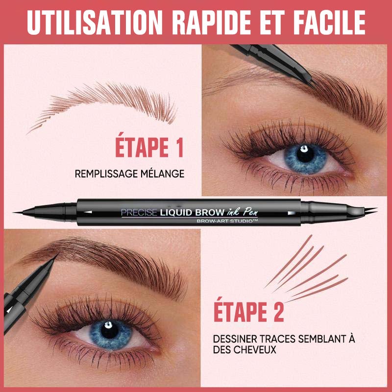 Stylo à sourcils 2 en 1 à double extrémité