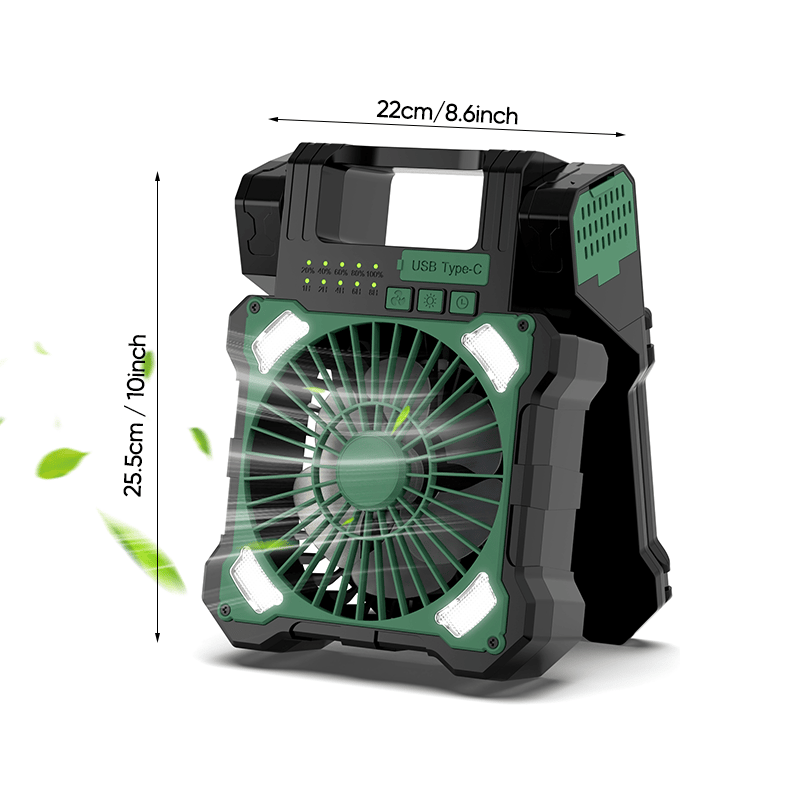 Sakerplus Solar Powered Portable Camping Fan