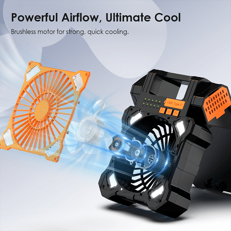 Sakerplus Solar Powered Portable Camping Fan