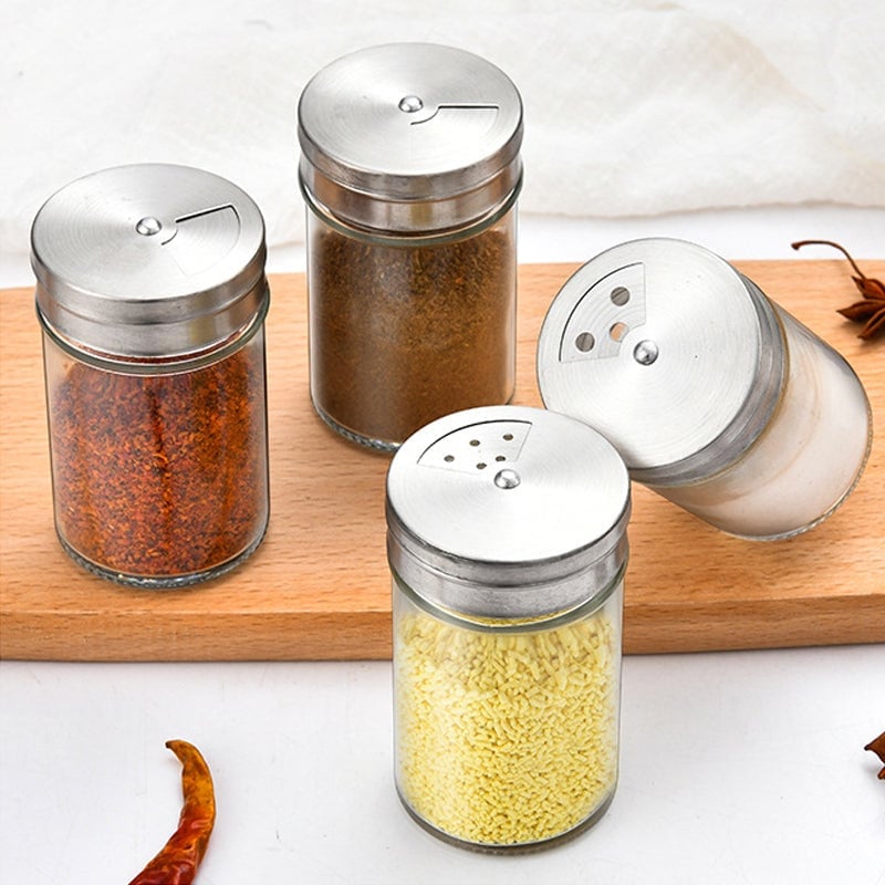 Glass Spice Jars Set