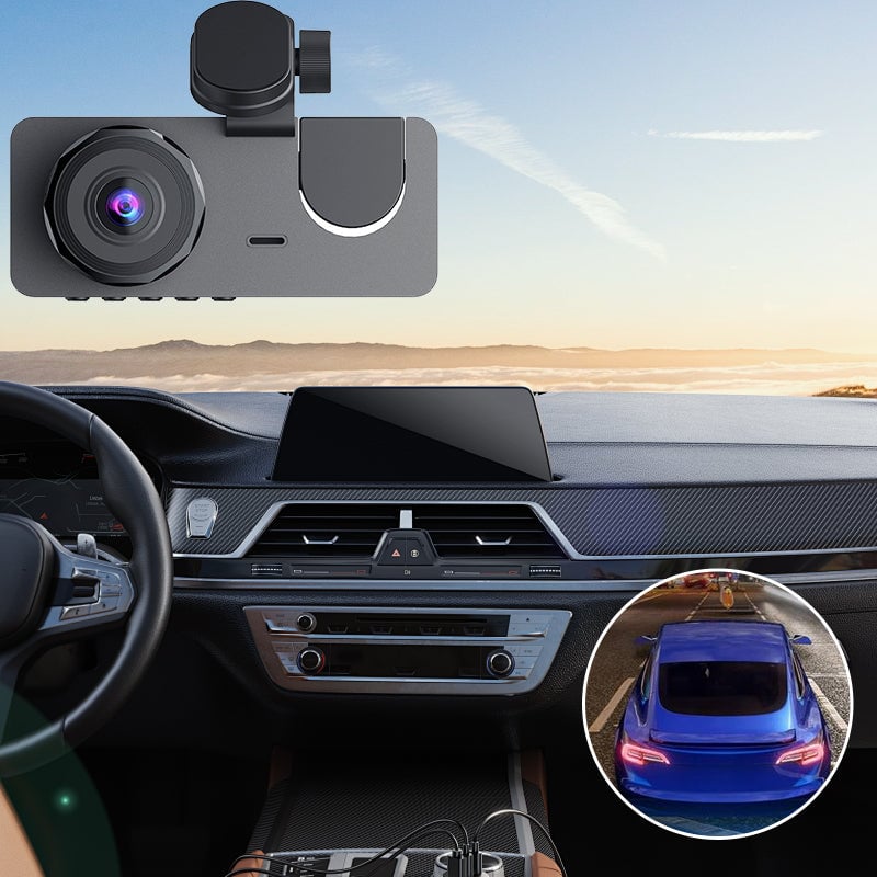 HD triple-lens driving recorder