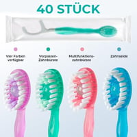 Mini-Zahnbürste 5-in-1-Werkzeug (Zahnpasta + Zahnseide + Zahnstocher + Zungenreiniger) Tragbares Reiseset