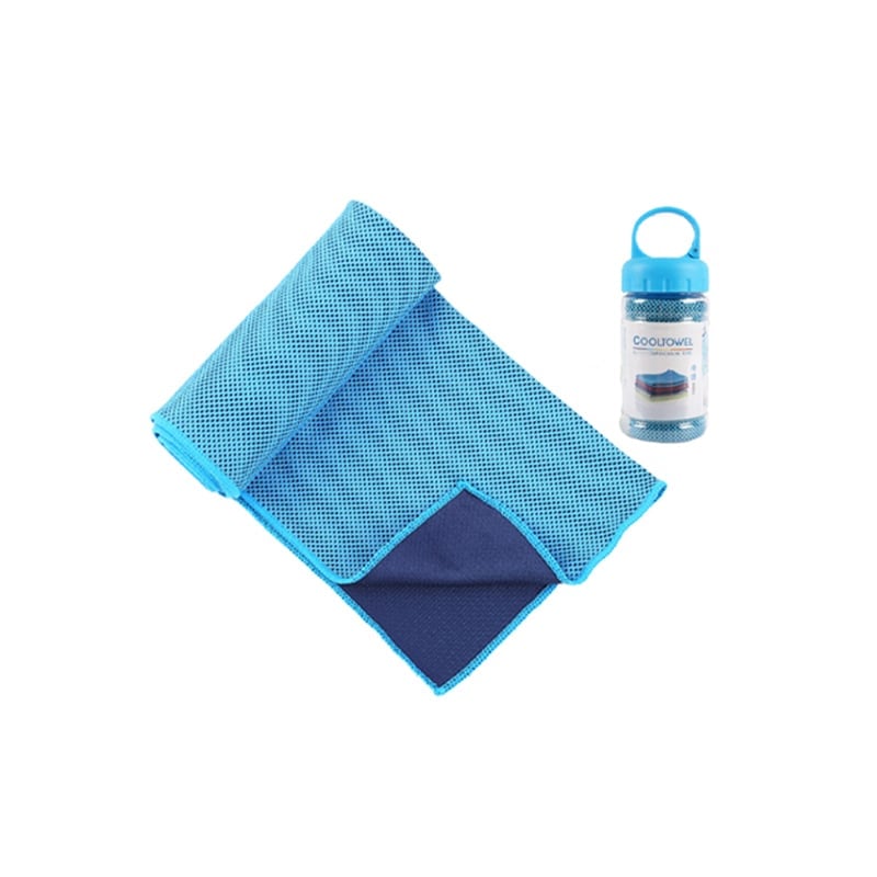 Premium Instant Cooling Towel Set with Storage Bottle